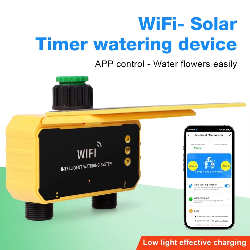 Smart Garden Valve - 1/2 Outlets WIFI Solar Irrigation Timing