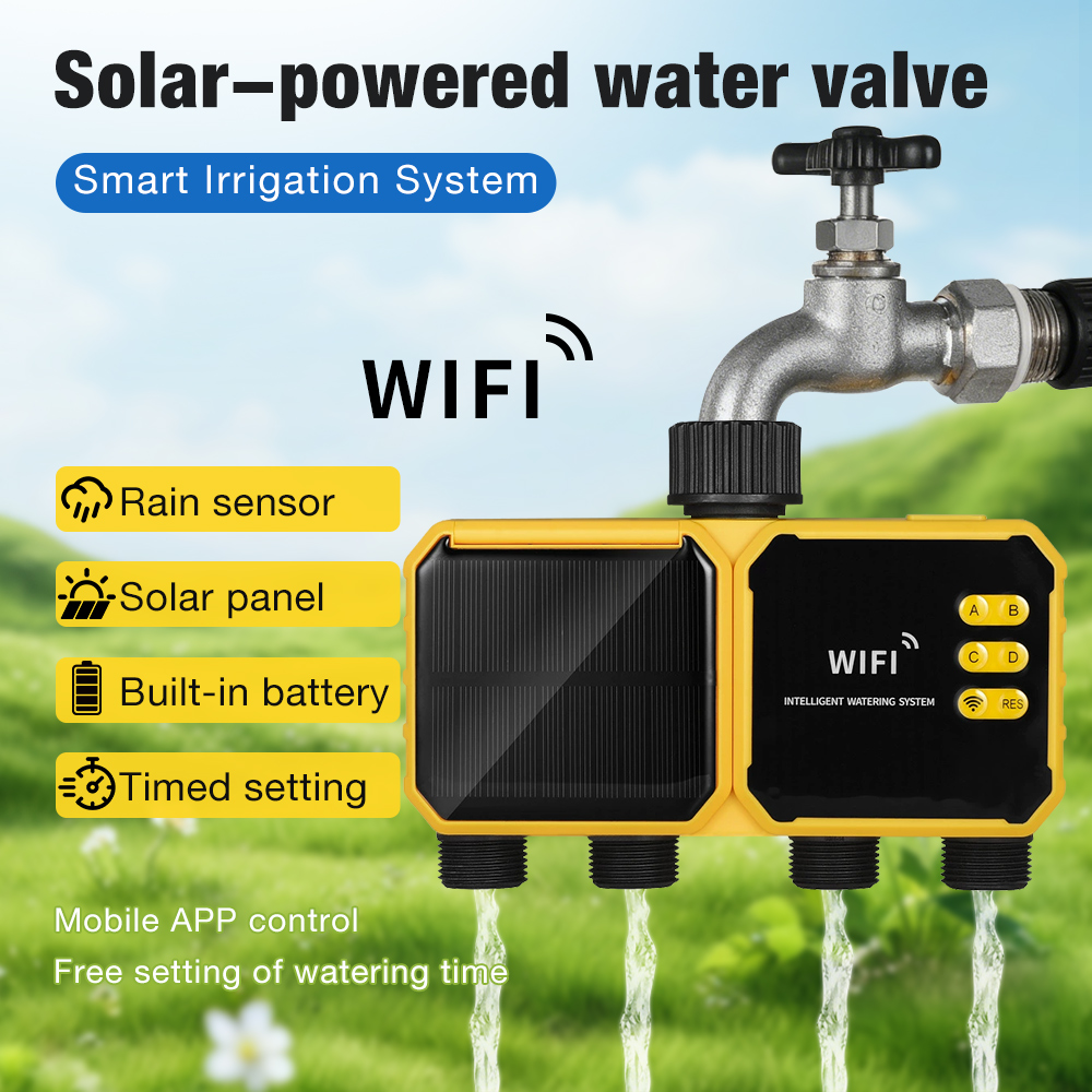 Smart Garden Water Timer - WiFi Solar Water Timer 1/2/4 Outlet