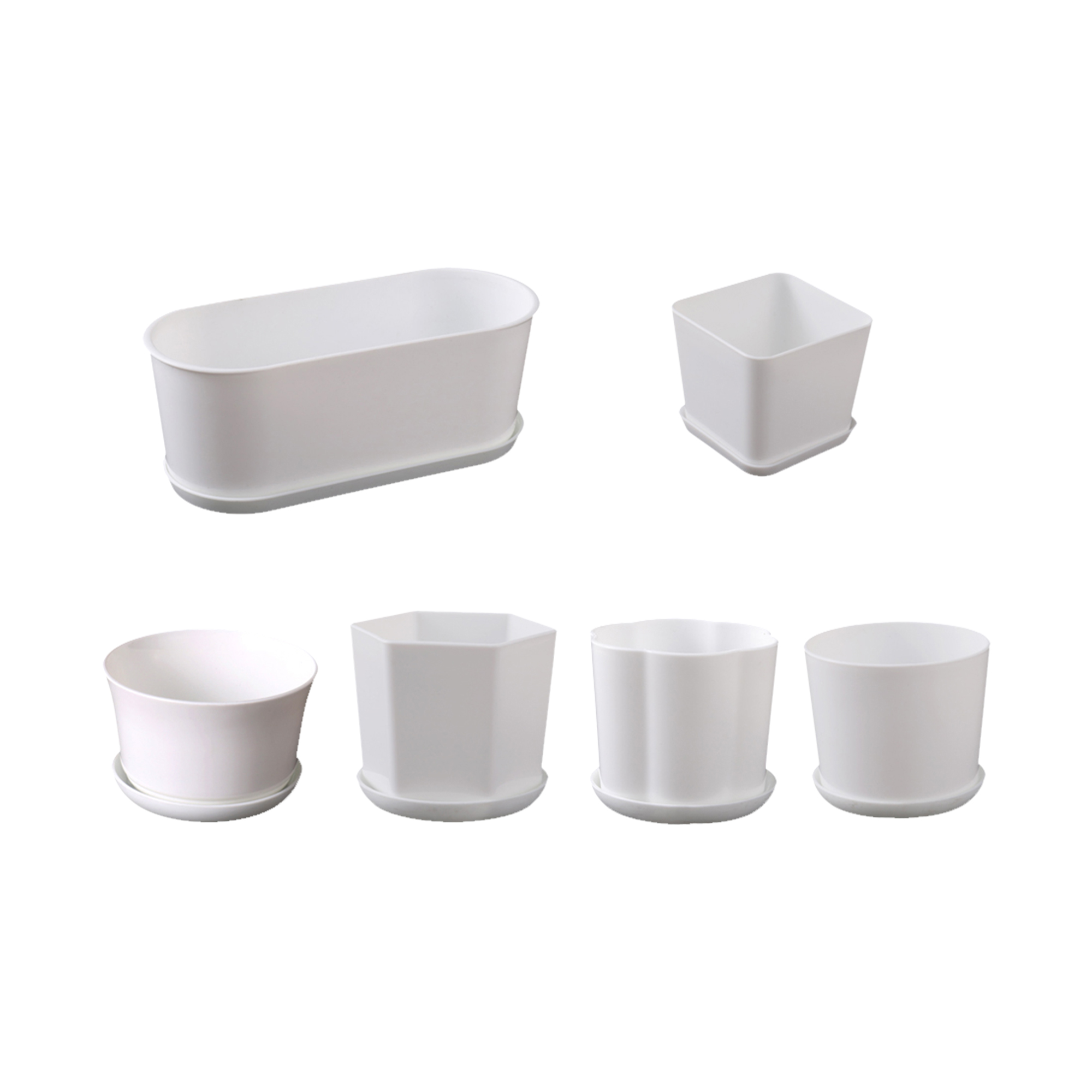 Indoor Herb Garden Kit - Trắng Đa Giác Đơn Giản Hoa