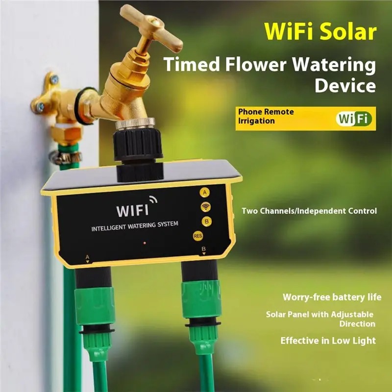 1/2 Outlets WIFI Solar Irrigat - đánh giá và giá Smart Garden Valve