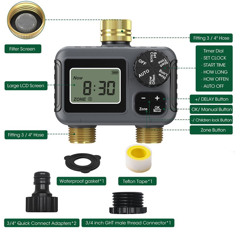 AY14 -Dual Outlets Automatic I - đánh giá và giá Smart Garden Valve